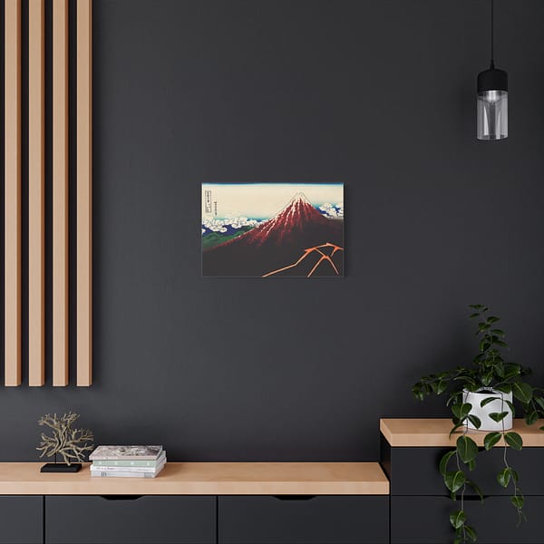 12995929757123516811_2048.jpeg Thunderstorm Beneath the Summit (Sanka Hakuu, Black Fuji) - Katsushika Hokusai (c. 1830-32) - Japanese Woodblock Canvas Print