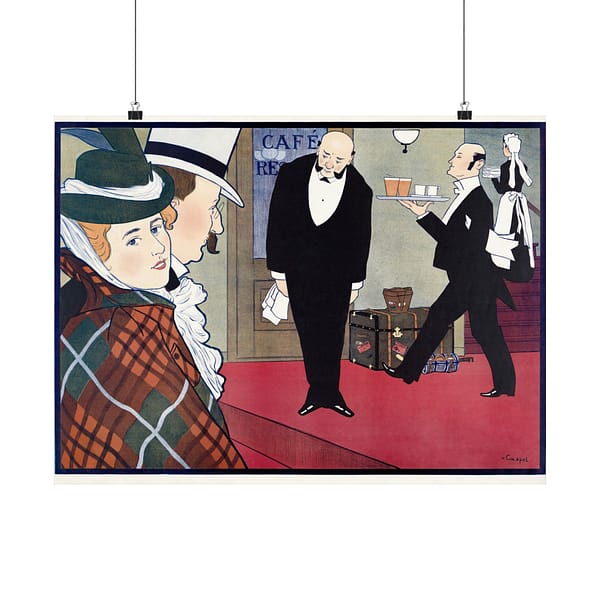13188330478881640629_2048.jpeg Man and Woman and Two Waiters - Johann Georg van Caspel (1900) - Art Nouveau Poster Print