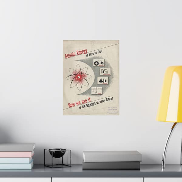 1321356603283238935_2048.jpeg Atomic Energy Is Here to Stay – U.S. Government (c. 1950s) – Atomic Age Poster Print