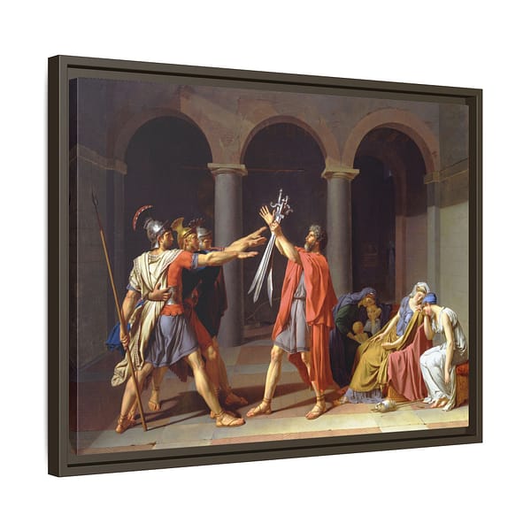 13222998074663799567_2048.jpeg Oath of the Horatii – Jacques-Louis David (1784) – Classical Framed Canvas Print