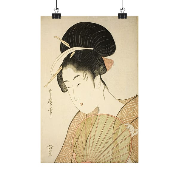 13245738166417560829_2048.jpeg Woman Holding a Round Fan - Kitagawa Utamaro (c. 1792-1802) - Japanese Woodblock Poster Print