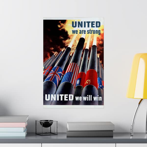 13306354480129219242_2048.jpeg United We Are Strong - United We Will Win - Henry Koerner (1943) - Patriotic WWII Poster Print