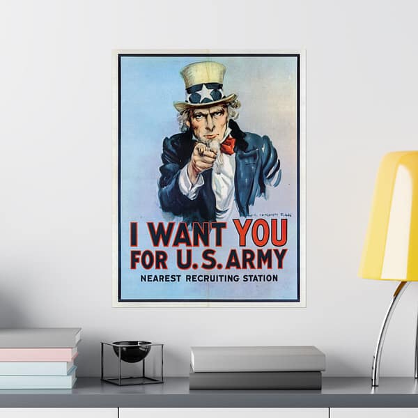 13315851698963334545_2048.jpeg I Want You for U.S. Army (Blue Variant) - James Montgomery Flagg (1917) - Patriotic WWI Poster Print