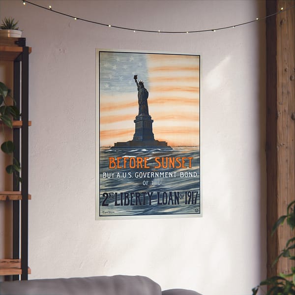 13354285577697079827_2048.jpeg Before Sunset - Buy a U.S. Government Bond of the 2nd Liberty Loan - Eugenie De Land (1917) - Patriotic WWI Poster Print