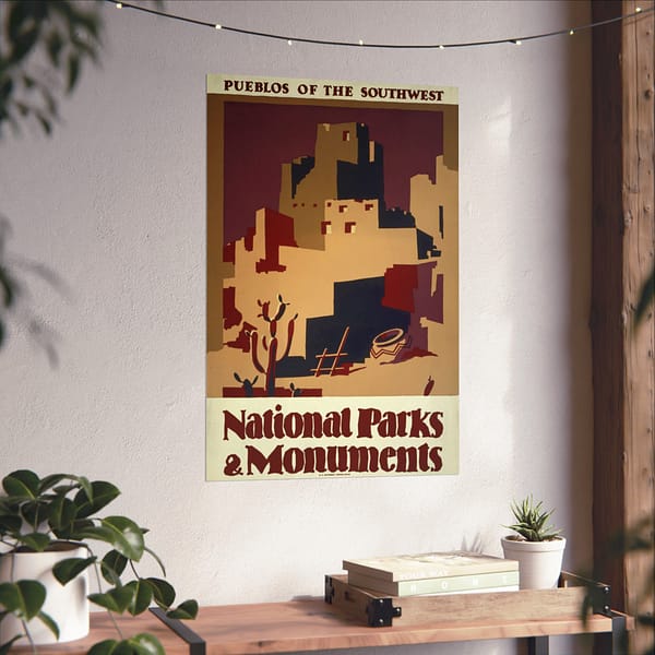 13441369519007313957_2048.jpeg Pueblos of the Southwest: National Parks & Monuments – Works Progress Administration (c. 1930s) – Vintage Travel Poster Print