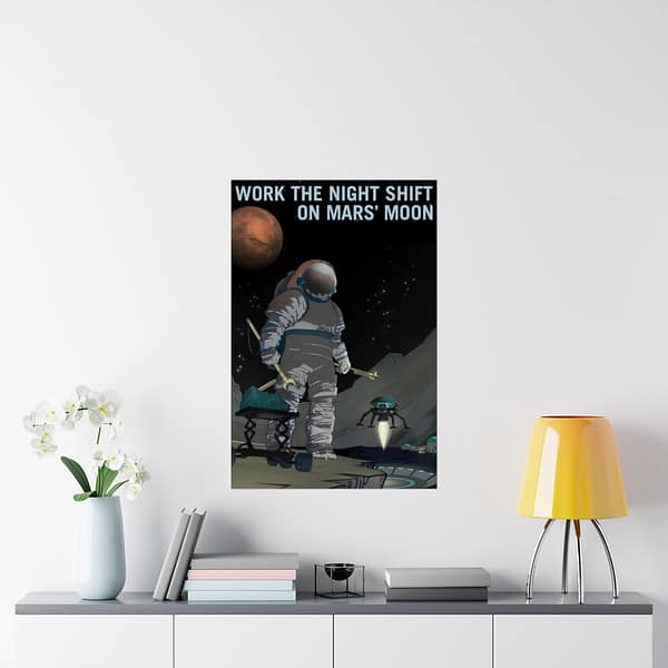 13578203472624027294_2048.jpeg Work the Night Shift – NASA Recruitment Ad – Space Age Poster Print