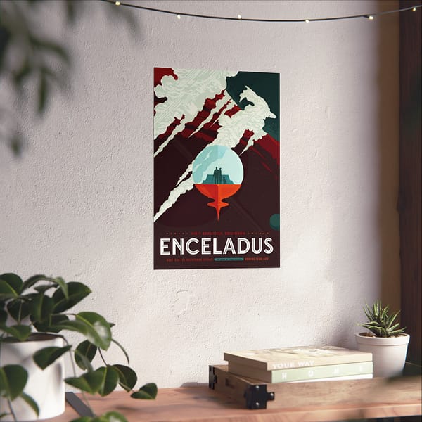 13641969606144719169_2048.jpeg Visit Beautiful Southern Enceladus - NASA Travel Ad (2016) - Space Age Poster Print