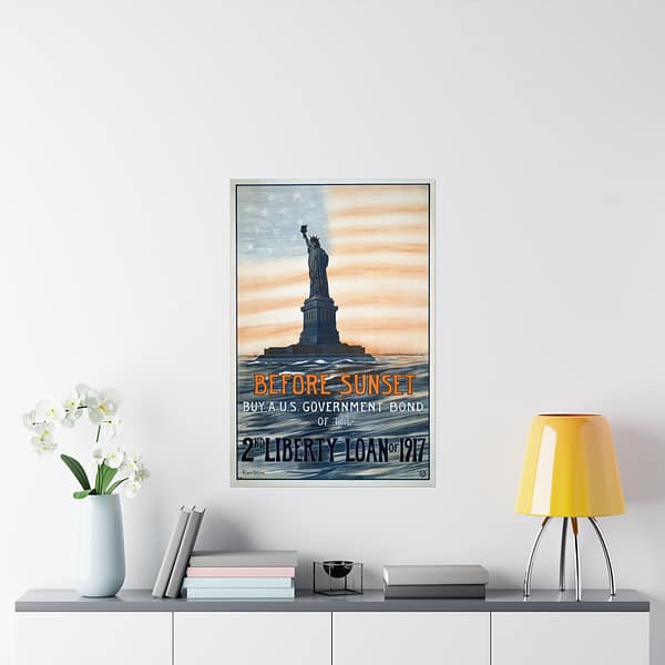 13643853730453922274_2048.jpeg Before Sunset - Buy a U.S. Government Bond of the 2nd Liberty Loan - Eugenie De Land (1917) - Patriotic WWI Poster Print