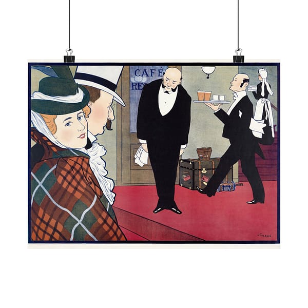 13683080740454757854_2048.jpeg Man and Woman and Two Waiters - Johann Georg van Caspel (1900) - Art Nouveau Poster Print