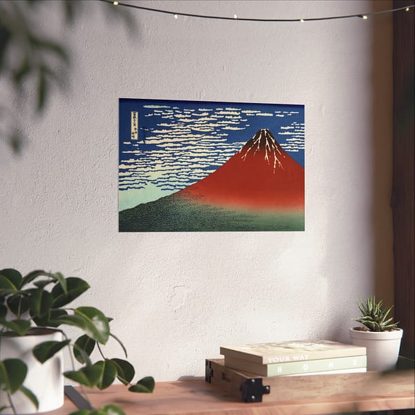 13735162049386804755_2048.jpeg Red Fuji (South Wind, Clear Sky) – Katsushika Hokusai (c. 1830-32) – Japanese Woodblock Poster Print