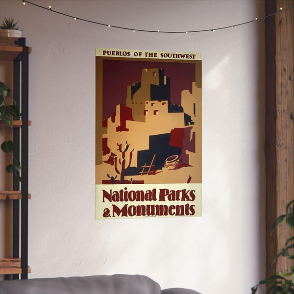 13955176890440147340_2048.jpeg Pueblos of the Southwest: National Parks & Monuments – Works Progress Administration (c. 1930s) – Vintage Travel Poster Print