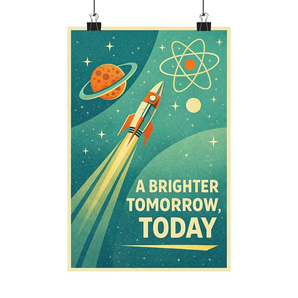 13955595211238579107_2048.jpeg A Brighter Tomorrow, Today – LUNE Original – Atomic Age Poster Print