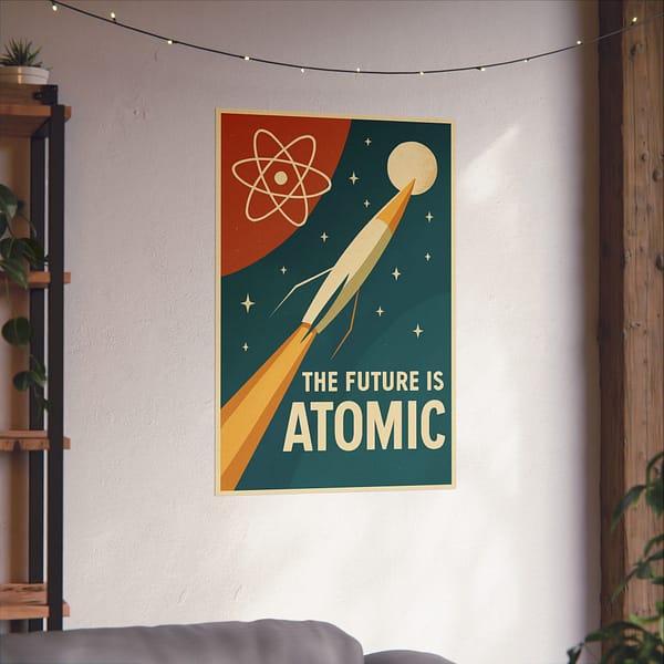 13961784760097047135_2048.jpeg The Future Is Atomic – LUNE Original – Space Age Poster Print