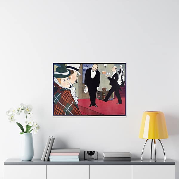 14020038651456536437_2048.jpeg Man and Woman and Two Waiters - Johann Georg van Caspel (1900) - Art Nouveau Poster Print