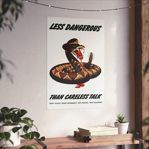 14180228232459397683_2048.jpeg Less Dangerous Than Careless Talk - Albert Dorne (1944) - Patriotic WWII Poster Print