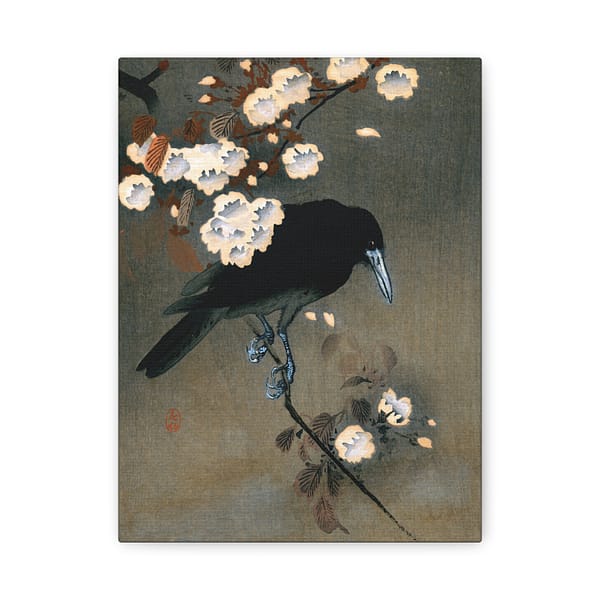 14215292472904638037_2048.jpeg Crow and Blossom – Ohara Koson (c. 1910) – Japanese Woodblock Canvas Print