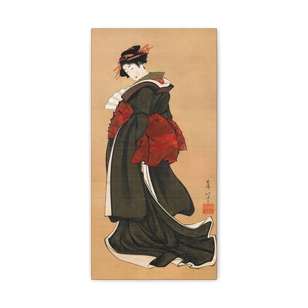 14223105887601656802_2048.jpeg Woman Holding a Fan - Katsushika Hokusai (c. 1810-1811) - Japanese Woodblock Canvas Print