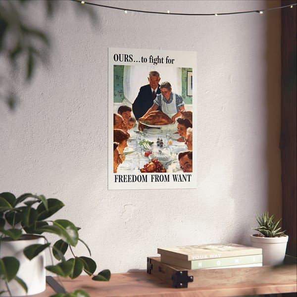 14255069048935319711_2048.jpeg OURS... to fight for - Freedom From Want - Norman Rockwell (1943) - Patriotic WWII Poster Print