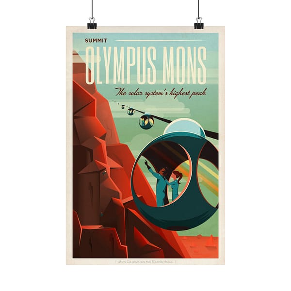 14292534938521036466_2048.jpeg Olympus Mons - The Solar System's Highest Peak - NASA Travel Ad (2015) - Space Age Poster Print