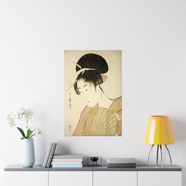 14406570772006369887_2048.jpeg Woman Holding a Round Fan - Kitagawa Utamaro (c. 1792-1802) - Japanese Woodblock Poster Print
