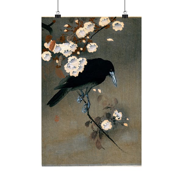 14442568114752167434_2048.jpeg Crow and Blossom – Ohara Koson (c. 1910) – Japanese Woodblock Poster Print