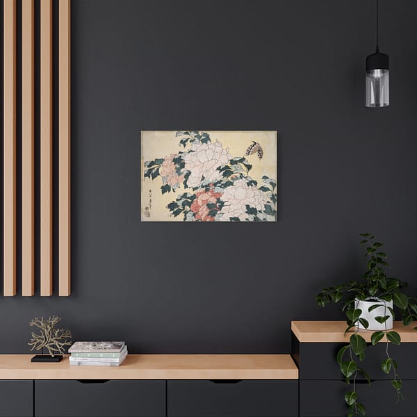 1446091660648256467_2048.jpeg Peonies and Butterfly – Katsushika Hokusai (c. 1833-34) – Japanese Woodblock Canvas Print