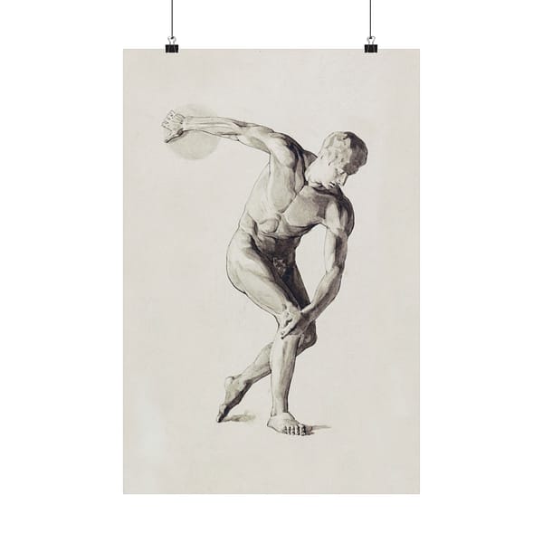14616252288754594742_2048.jpeg Gipsmodel van Discuswerper - Male Anatomical Study - Jan Veth (c. 1874-1925) - Vintage Art Poster Print