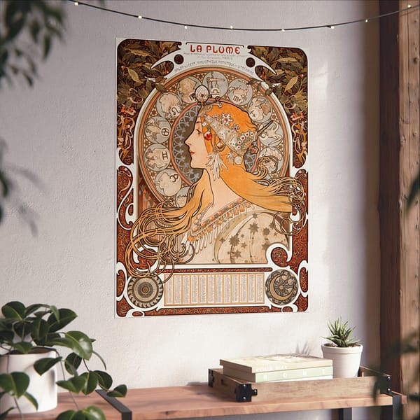 1467656347649077504_2048.jpeg Zodiaque, La Plume - Alphonse Mucha (ca. 1896-1897) - Art Nouveau Poster Print