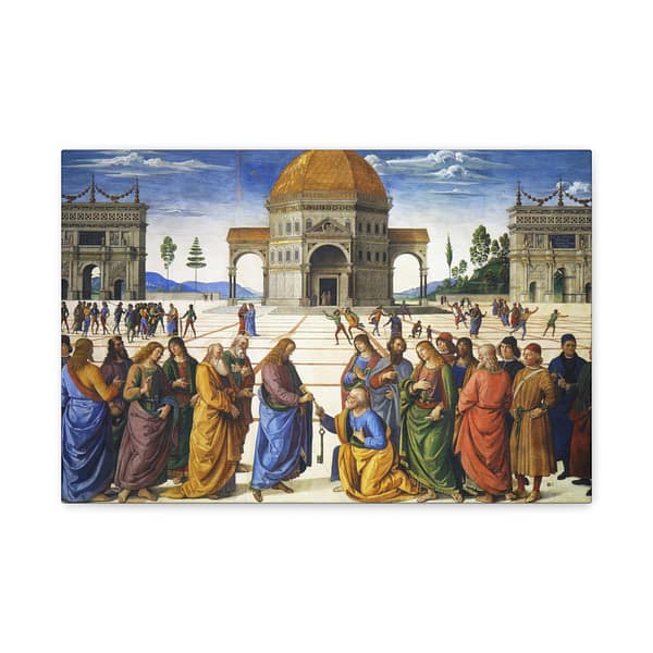 14705311232097765432_2048.jpeg Christ Giving the Keys to St. Peter – Pietro Perugino (c. 1481-1482) – Renaissance Canvas Print