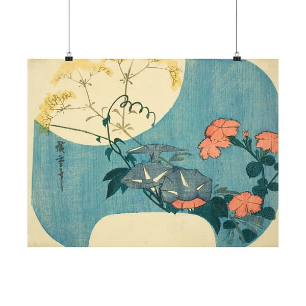 14738527127038367466_2048.jpeg Morning Glories, Pinks, and Maiden Flower - Utagawa Hiroshige (c. 1830-1844) - Japanese Woodblock Poster Print