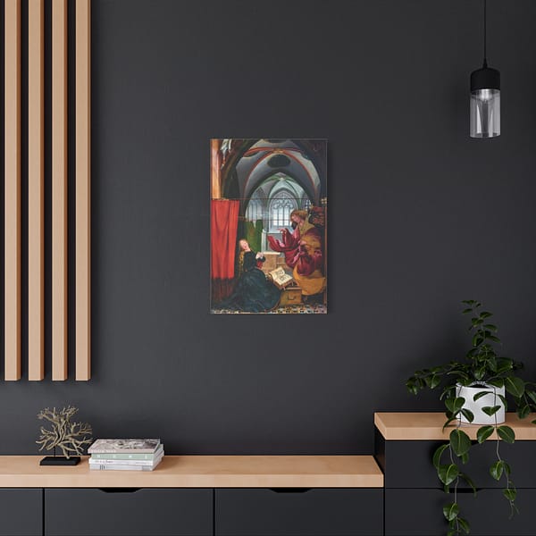 14783451757955402509_2048.jpeg Isenheim Altarpiece (Annunciation panel) – Matthias Grünewald (c. 1512-1516) – Renaissance Canvas Print