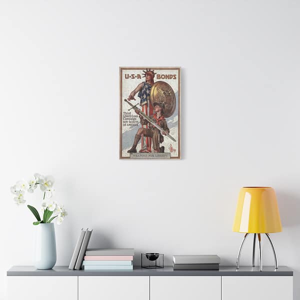 14785176877177335683_2048.jpeg Weapons for Liberty - U.S.A. bonds - J.C. Leyendecker (c. 1918) - Patriotic WWI Canvas Print