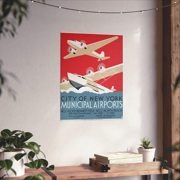 14812396873164678901_2048.jpeg City of New York Municipal Airports – Works Progress Administration (c. 1937) – Vintage Travel Poster Print