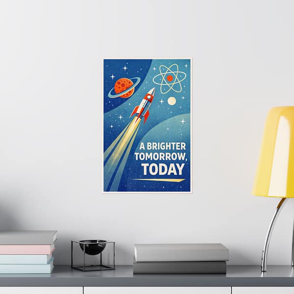 14890564699658978153_2048.jpeg A Brighter Tomorrow, Today – LUNE Original – Atomic Age Poster Print