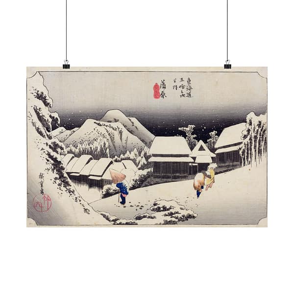 1494163912644261769_2048.jpeg Evening Snow at Kanbara – Utagawa Hiroshige (1833) – Japanese Woodblock Poster Print