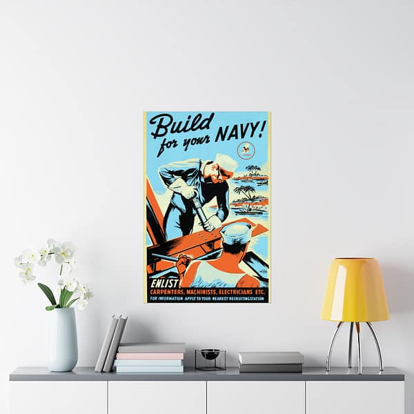 1495157060039047751_2048.jpeg Build for your Navy! Enlist! - R. Muchley (c. 1941-43) - Patriotic WWII Poster Print