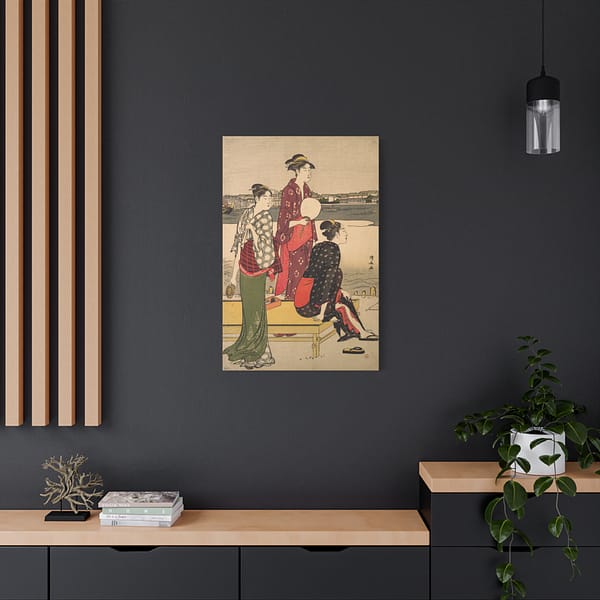 15181250312112647923_2048.jpeg Evening on the Banks of the Sumida River - Torii Kiyonaga (c. 1784-85) - Japanese Woodblock Canvas Print