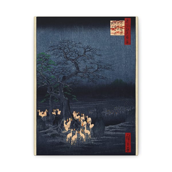 15184084537427568106_2048.jpeg Fox Fires on New Year's Eve at the Garment Nettle Tree at Oji - Utagawa Hiroshige (1857) - Japanese Woodblock Canvas Print