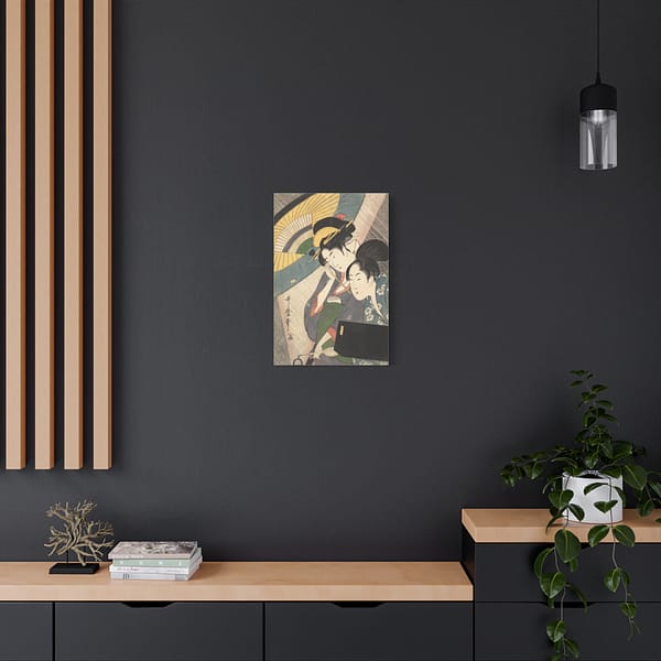 15242342687925938719_2048.jpeg Geisha and Attendant on a Rainy Night – Kitagawa Utamaro (c. 1797) – Japanese Woodblock Canvas Print