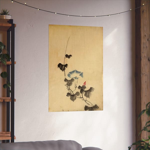 15251682231330032905_2048.jpeg Blue Blossom of Morning Glory on Vine - Katsushika Hokusai (1830) - Japanese Woodblock Poster Print