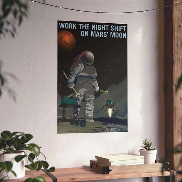 15279009005281657200_2048.jpeg Work the Night Shift – NASA Recruitment Ad – Space Age Poster Print