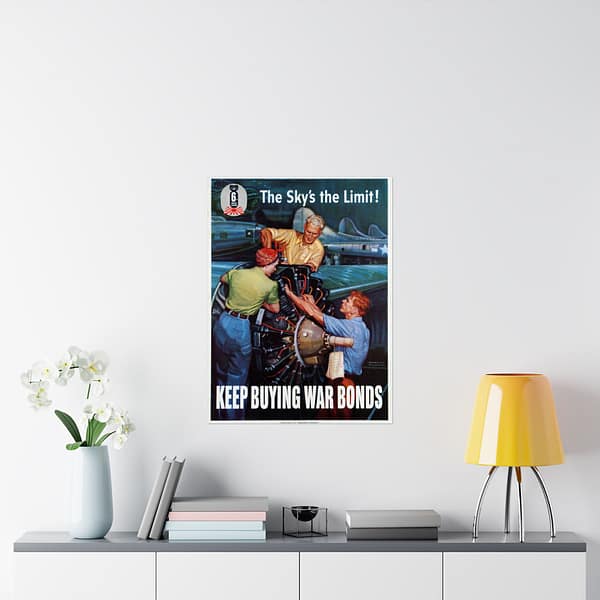 15338942595411811821_2048.jpeg 6th War Loan - The Sky's the Limit! Keep Buying War Bonds - Courtney Allen (1944) - Patriotic WWII Poster Print