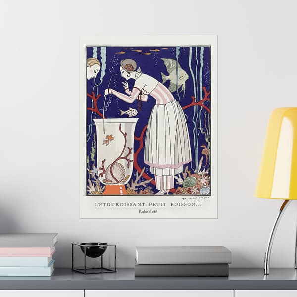 15469500458632836273_2048.jpeg L'étourdissant petit poisson, Robe d'été - George Barbier (1914) - Art Deco Poster Print