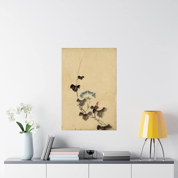 15482277720738131976_2048.jpeg Blue Blossom of Morning Glory on Vine - Katsushika Hokusai (1830) - Japanese Woodblock Poster Print