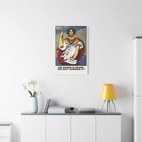 15486326556838132610_2048.jpeg The Sword is Drawn, the Navy Upholds it! - Kenyon Cox (1917) - Patriotic WWI Canvas Print