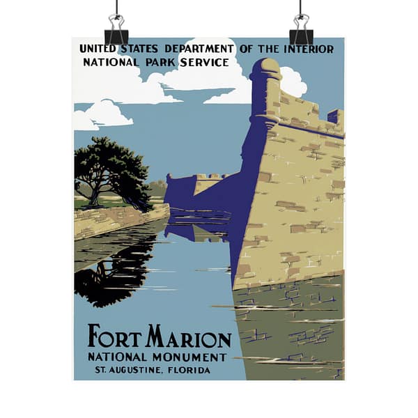 15602147520693083824_2048.jpeg Fort Marion National Monument, St. Augustine Florida – Works Progress Administration (c. 1930s) – Vintage Travel Poster Print