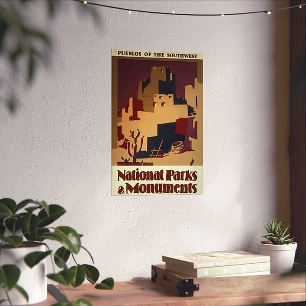 15793965633757423728_2048.jpeg Pueblos of the Southwest: National Parks & Monuments – Works Progress Administration (c. 1930s) – Vintage Travel Poster Print
