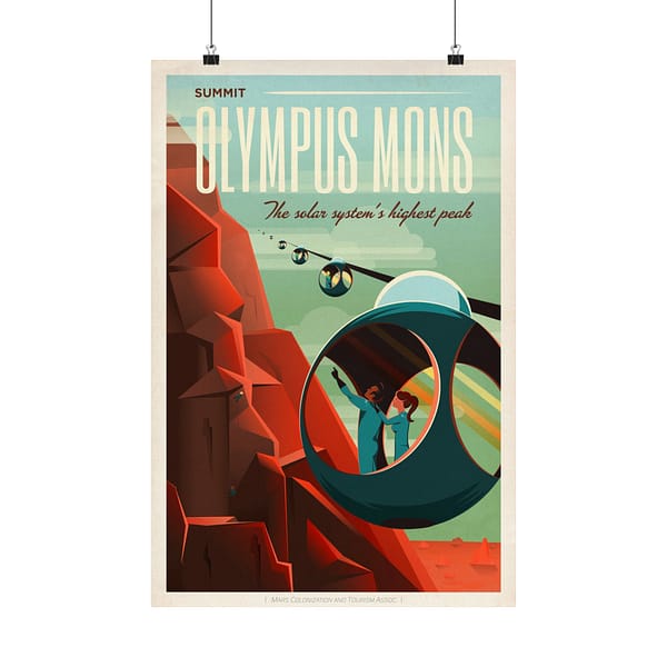 15804073901773576177_2048.jpeg Olympus Mons - The Solar System's Highest Peak - NASA Travel Ad (2015) - Space Age Poster Print