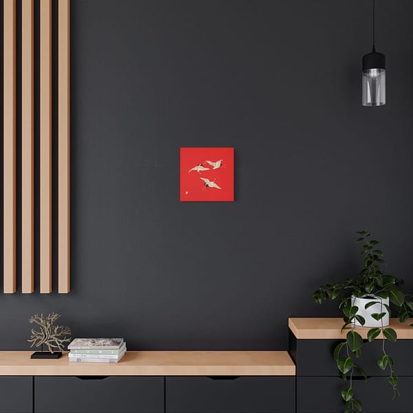 15886372919405745776_2048.jpeg Three Cranes on Vermilion - Japanese Furoshiki Canvas Print