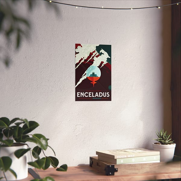15887050475860110069_2048.jpeg Visit Beautiful Southern Enceladus - NASA Travel Ad (2016) - Space Age Poster Print